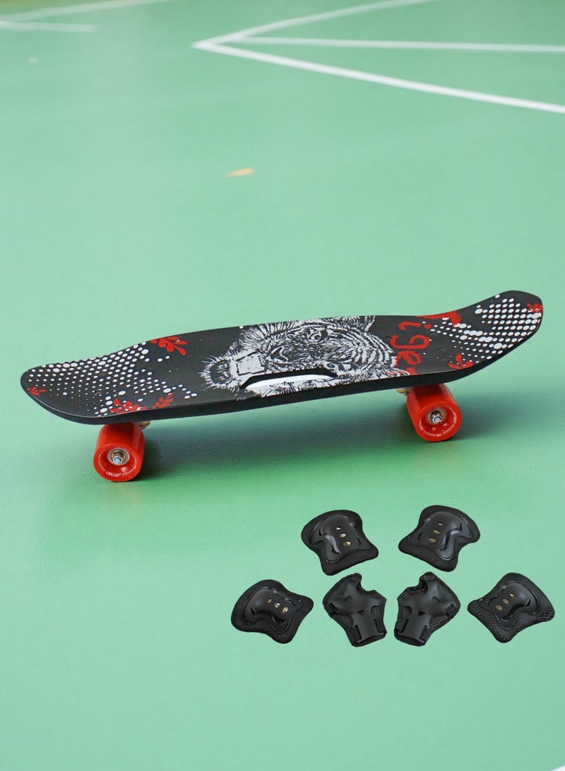 إيزي فيتشور لوح تزلج إيزي فيوتشر للأطفال، لوح بيني كروزر للأولاد والبنات من عمر 6 إلى 12 عامًا، لوح تزلج صغير كامل للشباب والمراهقين والمبتدئين، يتضمن معدات الحماية. - Image 1